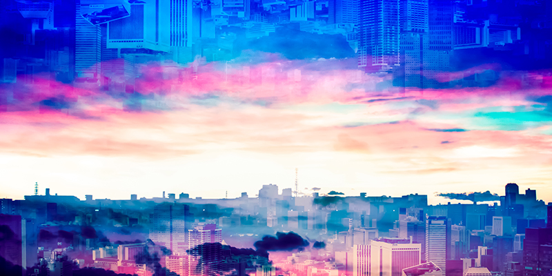 街中のフォトモンタージュ